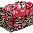 22" Black and white zebra print / pink trim travel Bag  SWDSI1134