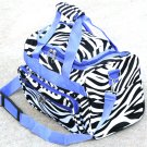 SWDSI1136 - 16" Black /White Zebra Print /Lavender trim travel Bag