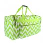 GREEN AND WHITE 22 IN CHEVRON DUFFLE  SWDSI1174
