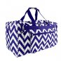 ROYAL BLUE AND WHITE 22 IN CHEVRON DUFFLE  SWDSI1177