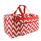 RED AND WHITE 22 IN CHEVRON DUFFLE  SWDSI1178