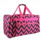 SWDSI1204 BLACK AND PINK 22 IN CHEVRON DUFFLE