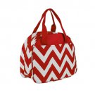 SWDSI1191 - Red with White Chevron Small Bowler Style Lunch Bag