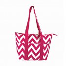 SWDSI1195 - Pink with White Chevron Tote Style Lunch Bag