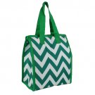 SWDSI1200 - Green and White Chevron Square Style Lunch Bag