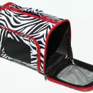 SWDSI533 S - 15 INCH SMALL PET CARRIER ZEBRA WITH RED TRIM