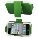 SWDSI1078 - Silicon+Protector+Holster w/Clip for Iphone 4/4S Green