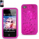 SWDSI1109 - Pink Silicone Iphone 4S Case with Rose Design
