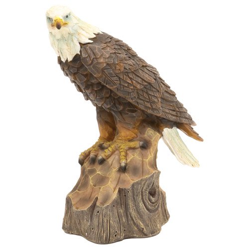 8" Perched Bald Eagle Carved Wood Look SWEDBA13550