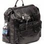 Black Patched Leather Backpack  DL161