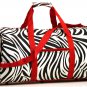 20" Red Straps White with Black Zebra Print duffle Bag  SWDSI1016