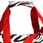 20" Red Straps White with Black Zebra Print duffle Bag  SWDSI1016