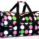 20" Black With Pink, Green And White Dots Duffle Bag  SWDSI1019