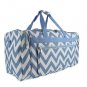 SWDSI1171 BLUE AND WHITE 22 IN CHEVRON DUFFLE