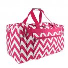 PINK AND WHITE 22 IN CHEVRON DUFFLE  SWDSI1175