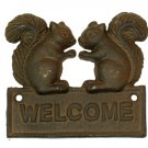 Cast Iron Squirrel Welcome Plaque - SWIWG  0170S-08431