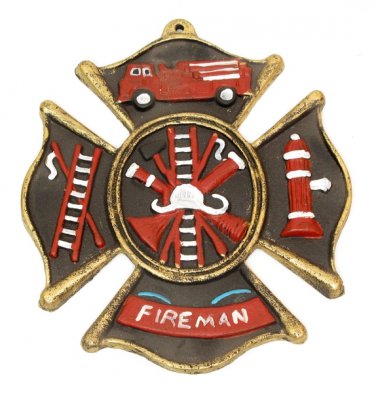 Fireman Cast Iron Wall Plaque: Visitors & Life's Goal - SWIWG    0170S-05207