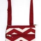 SWDSIDSI1246 Red / White Chevron Crossbody Purse