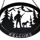 Large Metal Welcome Hunter with Dog Sign - SWIWG   0170-16002