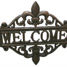 Fleur De Lis Welcome Sign Cast Iron - SWIWG 021-52299