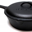 Old Mountain Cast Iron Preseasoned 3qt Deep Fry Skillet with Lid - SWIWG 0166-10109