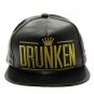 SWRUBNLH2274BLK - BLACK LETTER DRUNKEN LEATHER HAT AND CAP