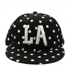 SWRUBNLH2283BKW - BLACK/WHITE LETTER LA  HAT AND CAP