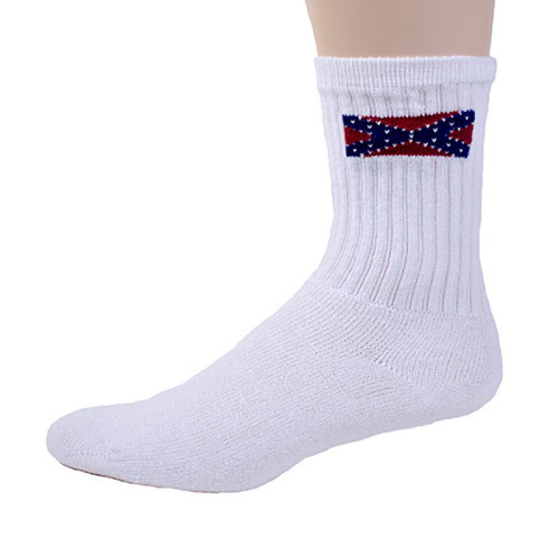 SIZE 10-13 1 DOZEN AMERICAN MADE MEN'S REBEL FLAG CREW SOCKS SWALSKC10RF