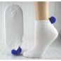 1 DOZEN SIZE 9-11  WOMENS POM POM NO SHOW SOCKS WITH ROYAL BALL  SWALSKPOM-ROYAL