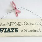10" x 4" Wooden Sign Decor - What Happens At Grandma's - SWEDWP347