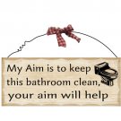 10"x4" Wooden Sign Decor - Bathroom Aim - SWEDWP310