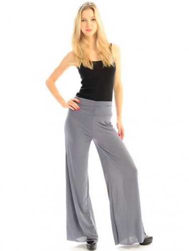 SZ SM PALAZZO STRETCH PANTS - SWRUBJTA99004SGRY