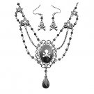 Pirate Cameo Necklace and Earring Set - SWWHC14063P