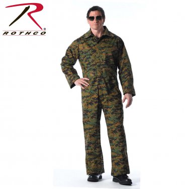 SZ Medium Rothco Unlined Coveralls - Woodland Digital Camo 2034