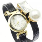 LEATHER WRAP AROUND  FASHION WATCH - SWRUBWJW8033GDBLK