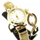 LEATHER WRAP AROUND  FASHION WATCH - SWRUBWJW8035GDBLK