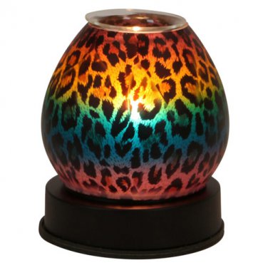 Touch Lamp Style Glass Oil Warmers - Rainbow Leopard   SWEDOA343