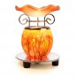 Marbled Glass Tart/Oil Warmer - Orange  SWEDOA614