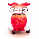 Marbled Glass Tart/Oil Warmer - Red  SWEDOA616