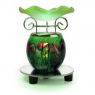 Marbled Glass Tart/Oil Warmer - Green  SWEDOA617