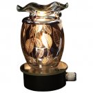 Cut Metal Plug In Oil Warmer - Silver Leaves  SWEDOP8011