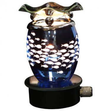 Cut Metal Plug In Oil Warmer - Blue Fish  SWEDOP8012