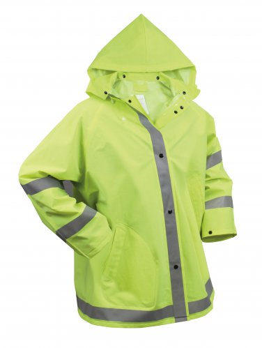 SZ Large Rothco Safety Reflective Rain Jacket   3654