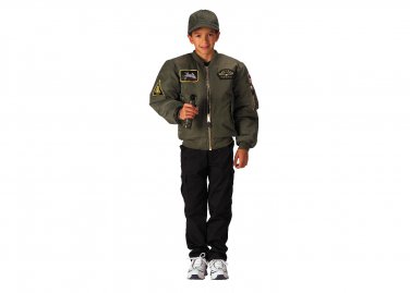 Size Large Rothco Kids Flight Jacket w/ Patches 7340
