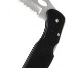 7" Black Handle Knife With Clip SWDSIDF141