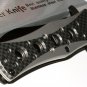 4" Carbon Fiber Folding Dark Gray Knife   SWDSIDF538