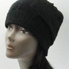SWRUBDAH0005BLK -  KNITTED WINTER BEANIE HAT AND CAP