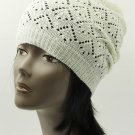 SWRUBDAH20175WHT - CROCHETED WINTER BEANIE HAT AND CAP
