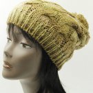SWRUBDAH20744BEG - POM POM WINTER BEANIE HAT AND CAP