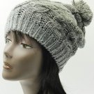 SWRUBDAH20744GRY - POM POM WINTER BEANIE HAT AND CAP